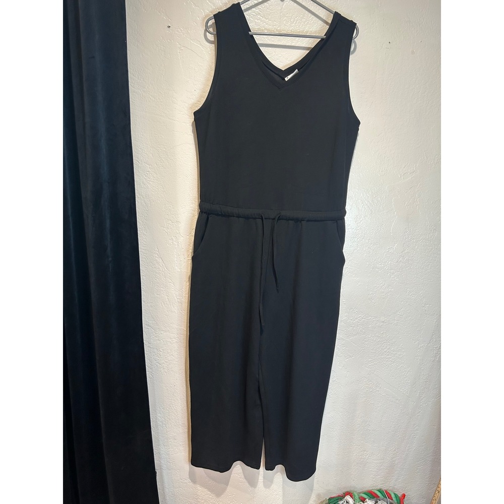 32 Degrees Cool‎ Womens XL Black V-Neck Sleeveless Drawstring Waist Jumpsuit